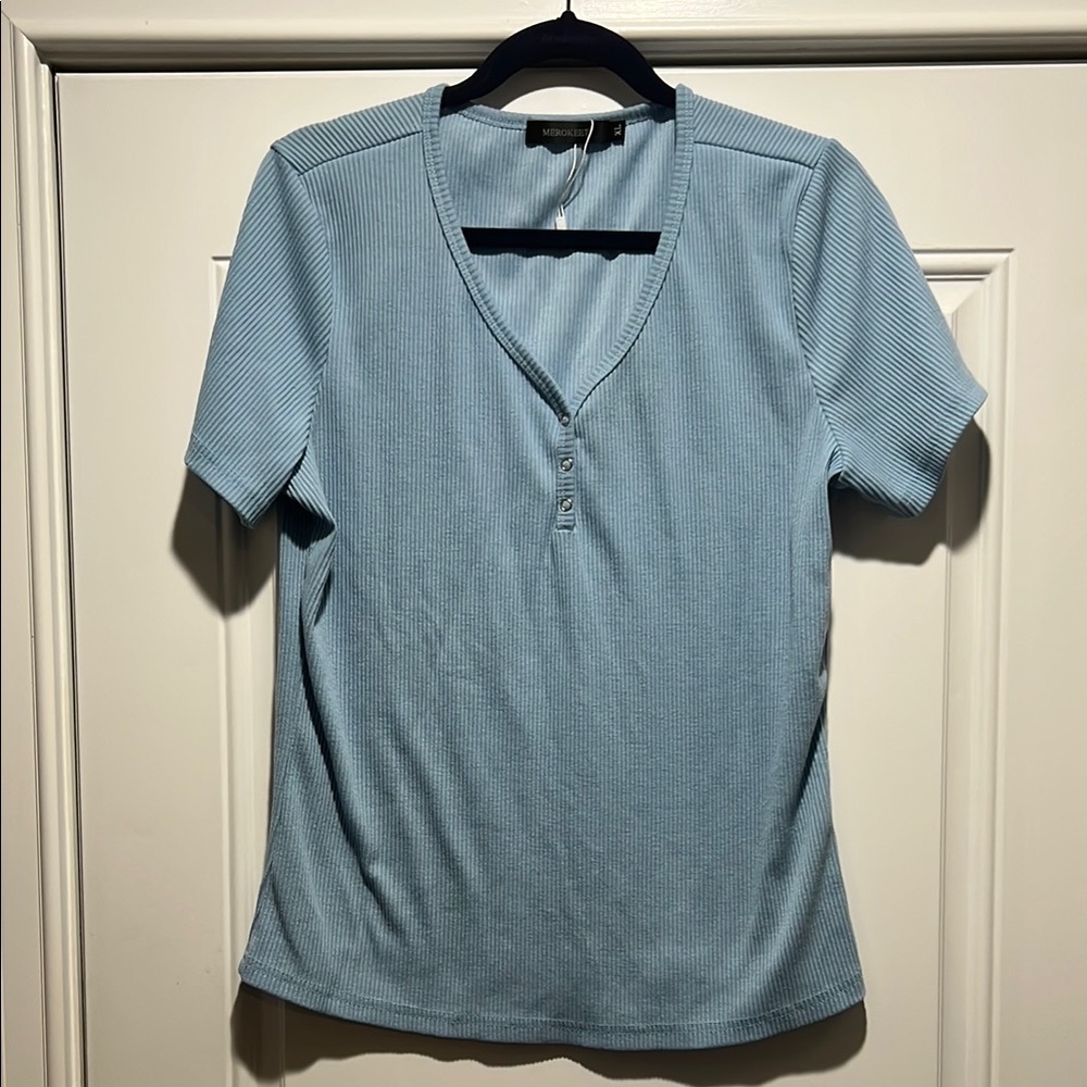 Universal Thread Blue Fitted Polo T-Shirt Size XL